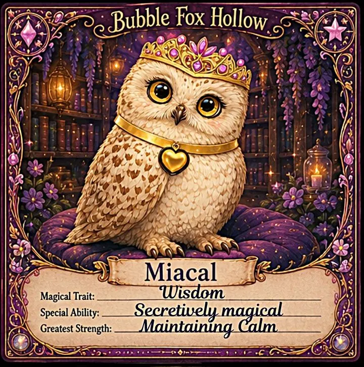 Miacal the owl with a golden crown